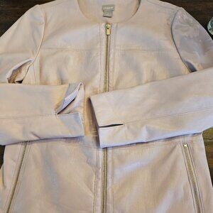 Chicos Faux leather light pink jacket